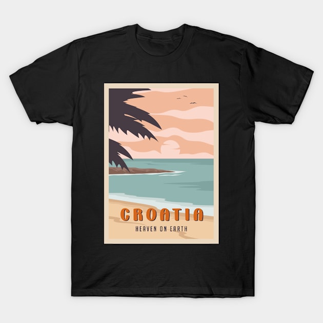 Croatia travel destination poster T-Shirt by NeedsFulfilled